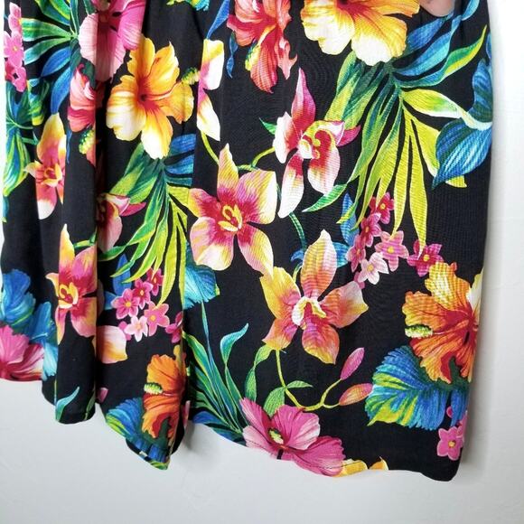 Arizona Jeans Company Tropical Floral Romper Black Size Small New With Tag - Picture 7 of 8
